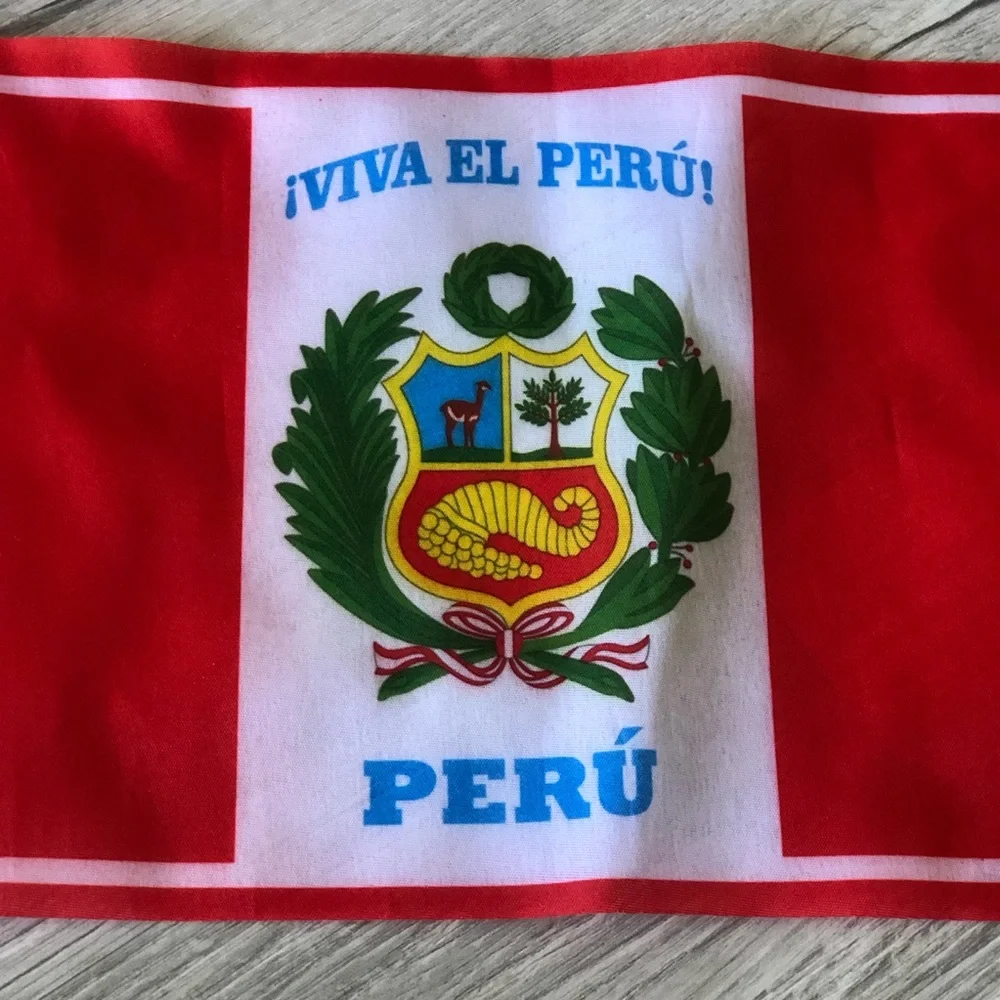 Perú Handheld Party Flag - Red and White